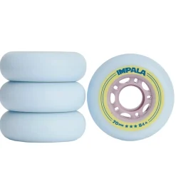 Impala Hjul - 4-pak - 70 mm - Sky Blue/Gul