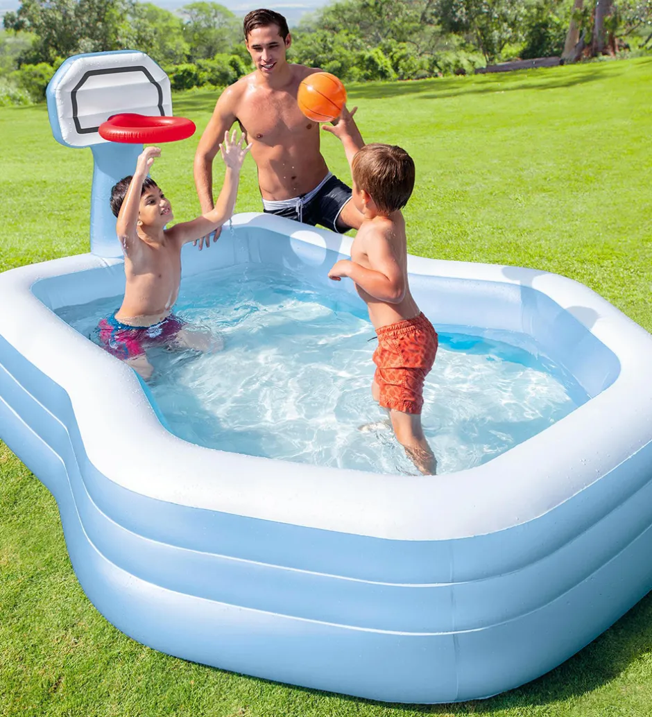 Vandleg|Badebassin*Intex Badebassin - Swim Center Shootin'Hoops Family Pool - 790 L