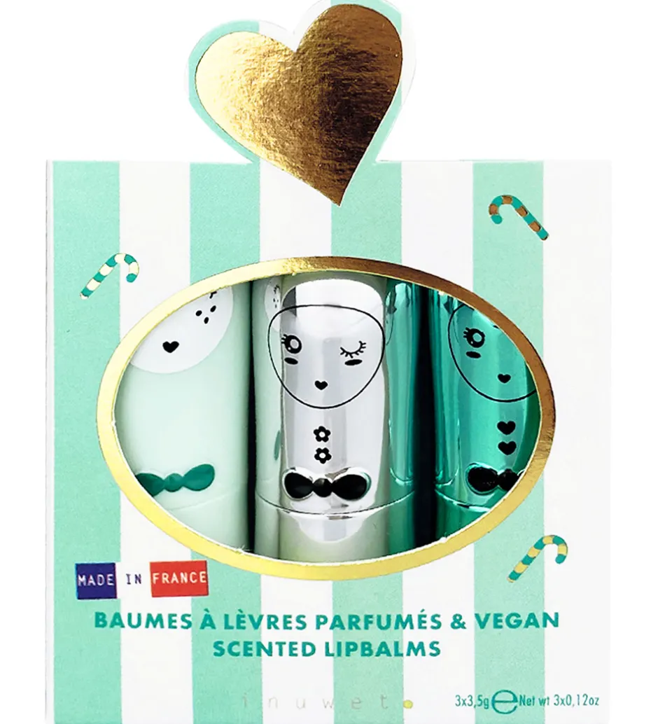 Sminke*Inuwet Læbepomade - 3-pak - Jingle Aqua