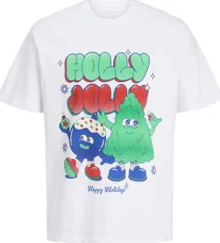 Børn Jack & Jones T-shirt - JorHoliday Cartoon - Bright White/Holly