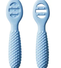Børnebestik|Babyskeer*Jack o Juno Babyskeer - Silikone - 2-pak - Bubble - Pale Blue