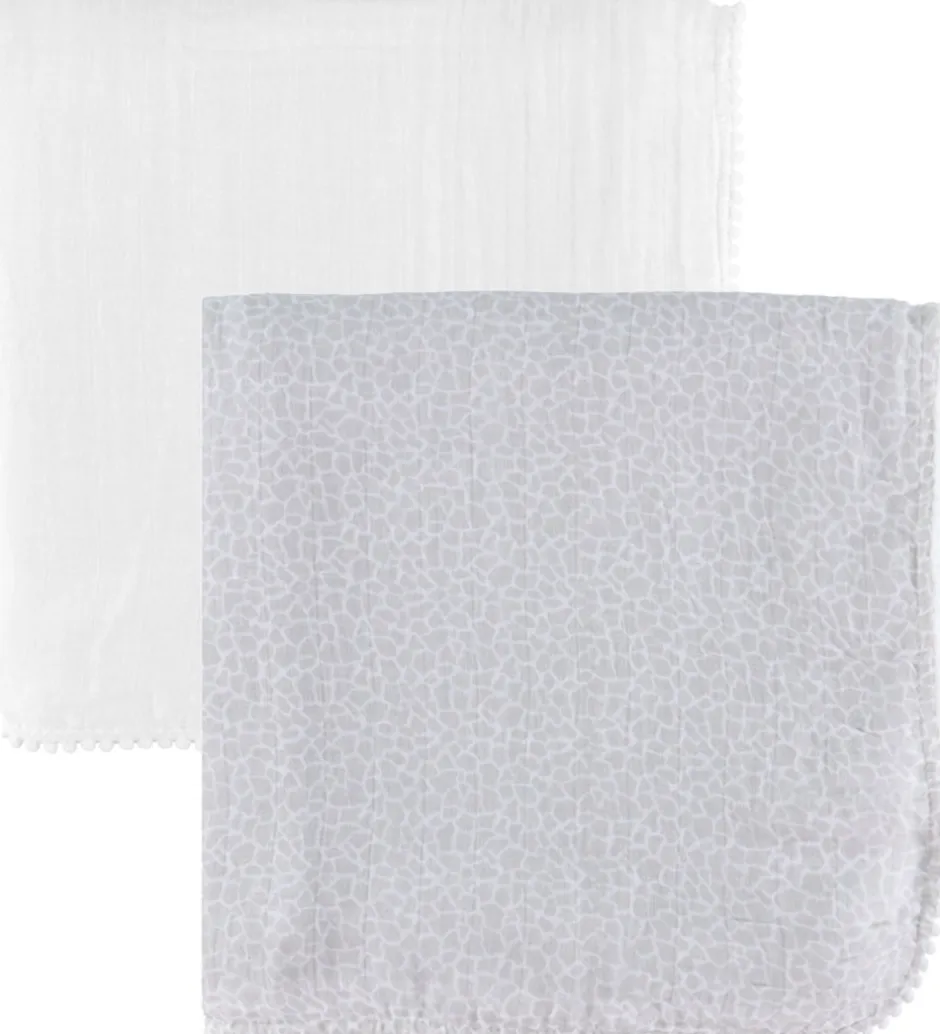 Jack o Juno Babysvøb - 120x120 cm - 2-pak - Pom Pom - Pearl/Gira