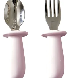 Børn Jack o Juno Børnebestik - Silikone/Rustfrit Stål - Light Pink