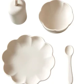 Spisesæt*Jack o Juno Spisesæt - Silikone - 4 Dele - Poppy - Cream