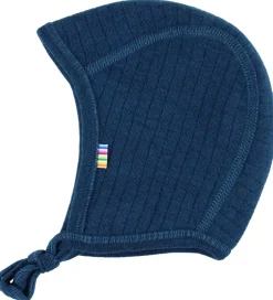 Babyhjelme|Uld*Joha Babyhjelm - Uld - Rib - 2-lags - Mørk Turkis