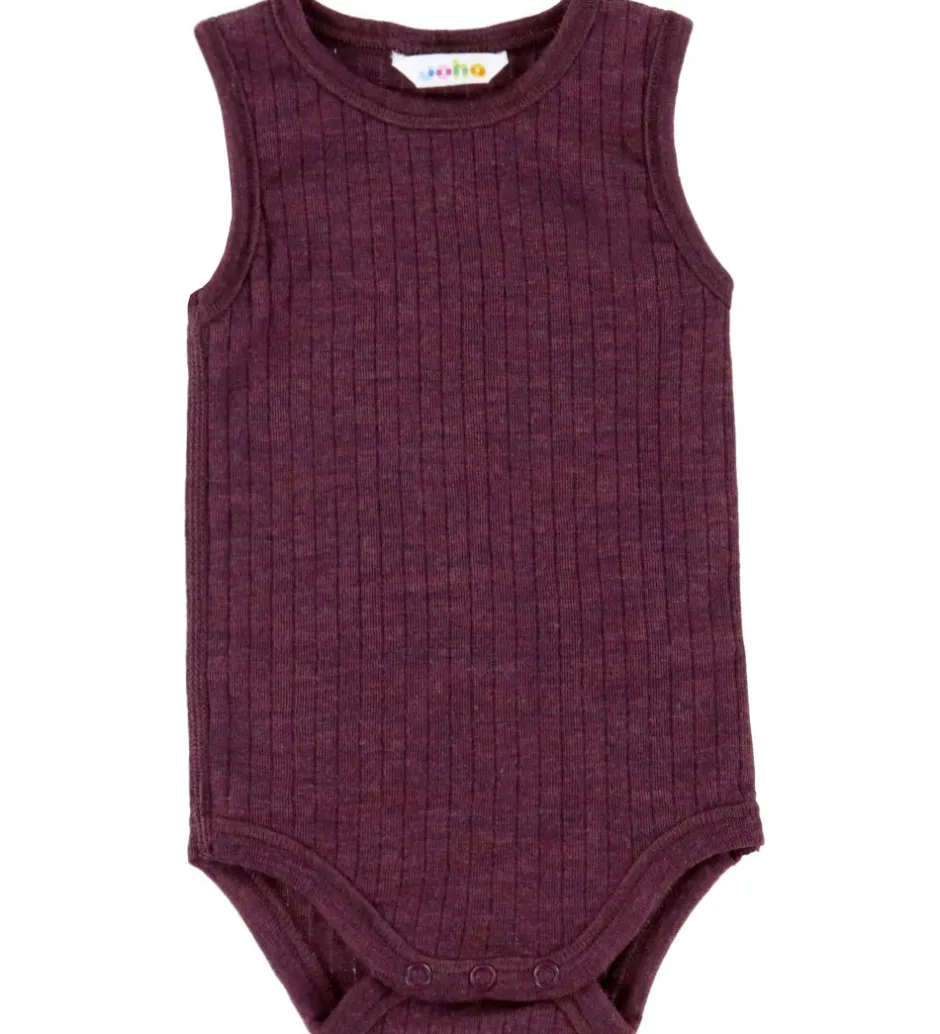 Børn Joha Body u/æ - Uld - Rib - Blomme