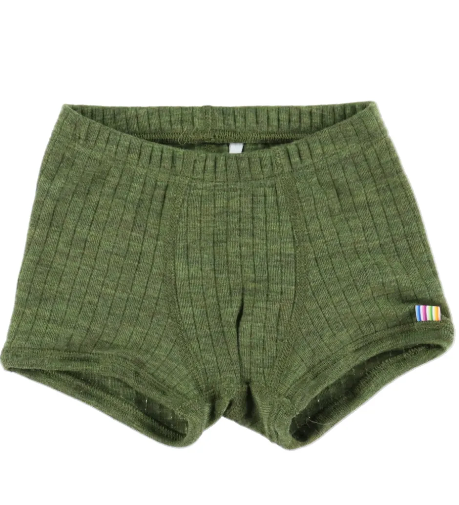 Børn Joha Boxershorts - Uld - Rib - Mørk Oliven
