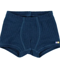 Børn Joha Boxershorts - Uld - Rib - Mørk Turkis