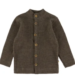 Cardigans|Unisex-Tøj*Joha Cardigan - Strik - Uld - Brun Meleret