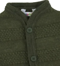 Cardigans|Unisex-Tøj*Joha Cardigan - Strik - Uld - Mos Grøn