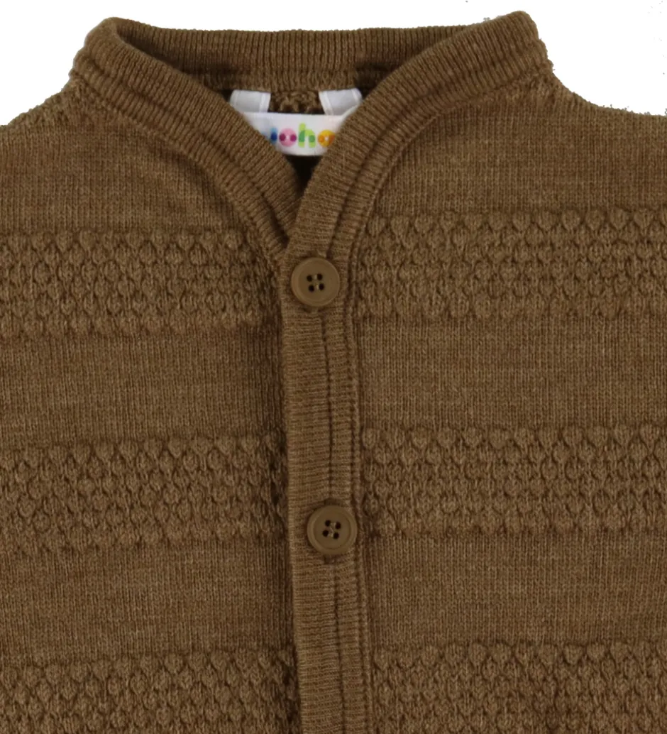 Børn Joha Cardigan - Strik - Uld - Varm Brun