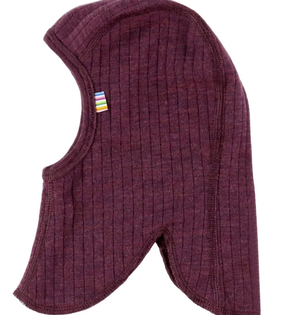Børn Joha Elefanthue - Uld - Rib - 2-lags - Blomme