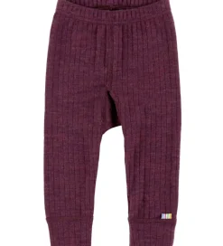 Børn Joha Leggings - Uld - Rib - Blomme