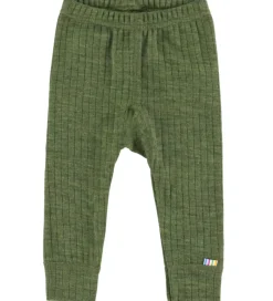 Børn Joha Leggings - Uld - Rib - Mørk Oliven