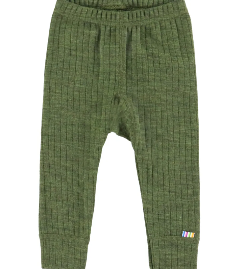 Børn Joha Leggings - Uld - Rib - Mørk Oliven
