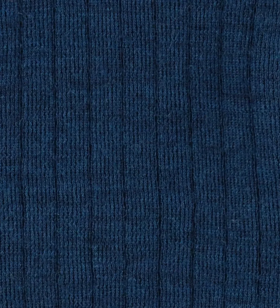 Børn Joha Leggings m. Fødder - Uld - Rib - Mørk Turkis