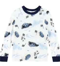 Nattøj|Drengetøj*Joha Nattøj - 2 Delt - Bambus - Off White m. Print