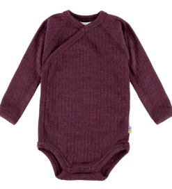 Bodyer|Uld*Joha Slå-om Body l/æ - Uld - Rib - Blomme