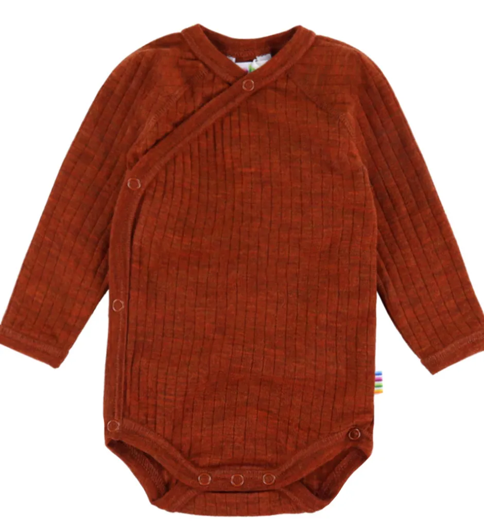 Børn Joha Slå-om Body l/æ - Uld - Rib - Rust