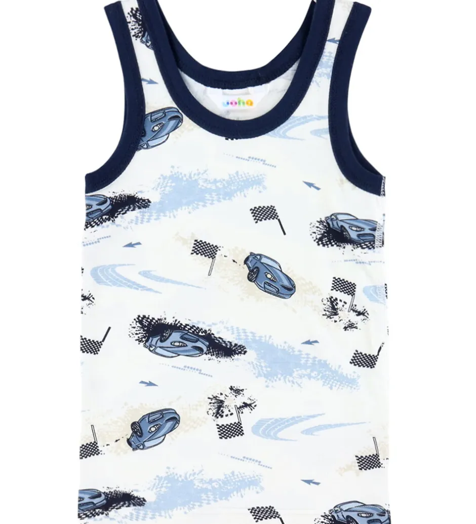 Undertøj|Drengetøj*Joha Undertrøje - Viskose/ Bambus - Off White m. Print