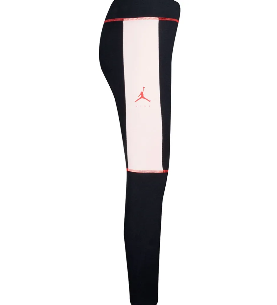 Træningsbukser|Gymnastiktøj*Jordan Leggings - Big Jumpman X Nike - Sort m. Rosa/Neon
