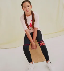 Træningsbukser|Gymnastiktøj*Jordan Leggings - Big Jumpman X Nike - Sort m. Rosa/Neon