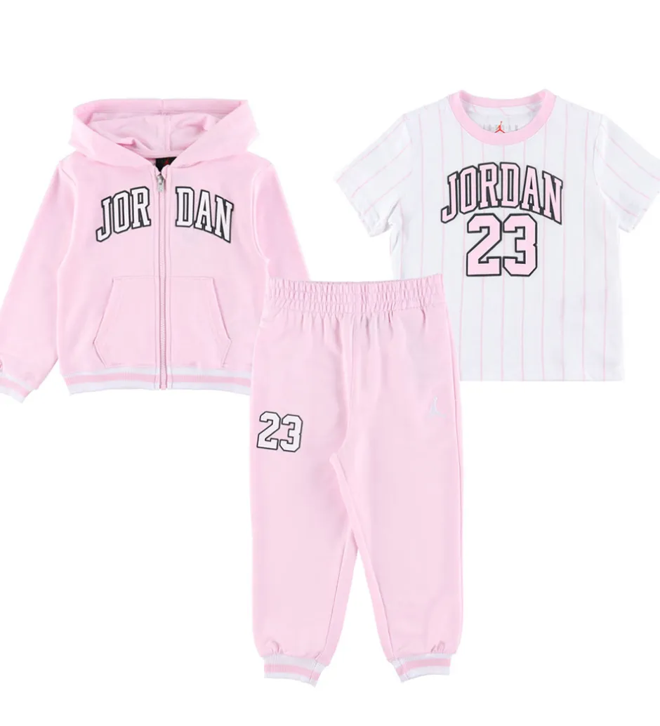 Hættetrøjer*Jordan Sweatsæt - Pink Foam/Hvid