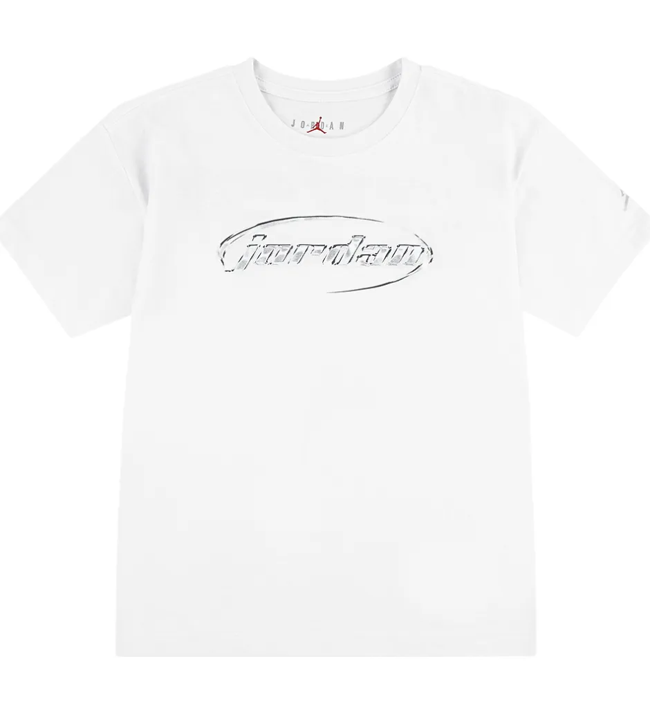 Børn Jordan T-shirt - Hvid m. Sølv