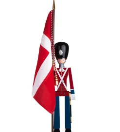 Pyntefigurer*Kay Bojesen Træfigur - Fanebærer - Mellem - Rød/Blå/Hvid