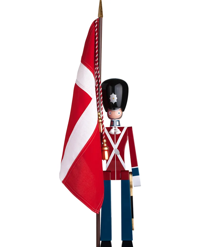 Pyntefigurer*Kay Bojesen Træfigur - Fanebærer - Mellem - Rød/Blå/Hvid