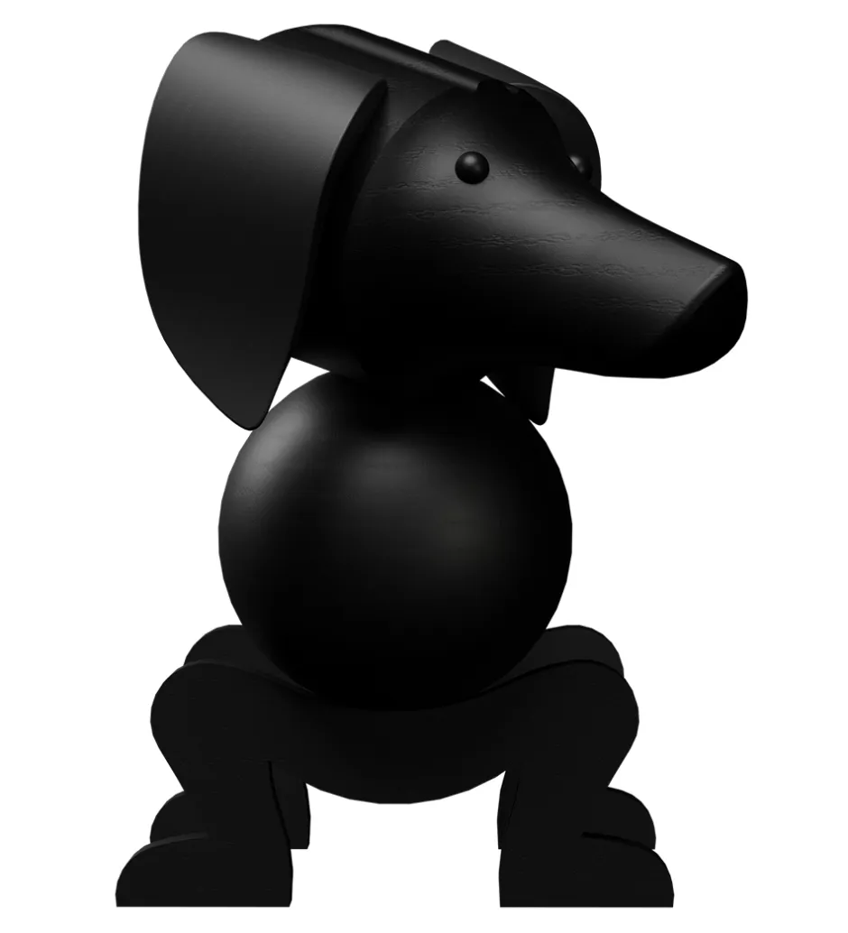 Kay Bojesen Træfigur - Gravhund - Mellem - Mørk Bejdset Eg