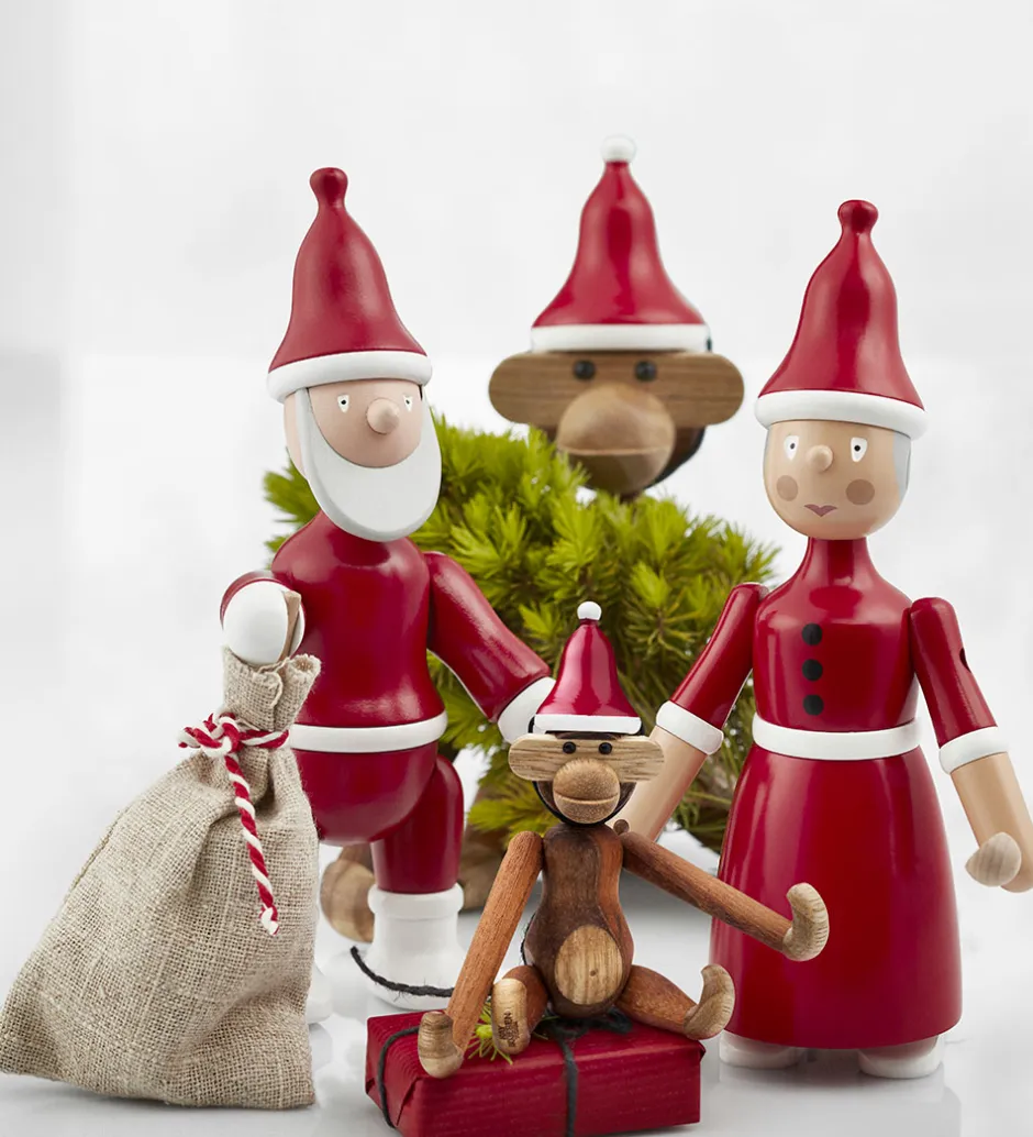 Kay Bojesen Træfigur - Julemand - 20 cm - Rød/Hvid
