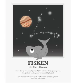 Plakater Og Billeder*Kids by Friis Plakat - Stjernetegn - Fisken