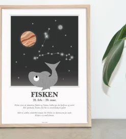 Plakater Og Billeder*Kids by Friis Plakat - Stjernetegn - Fisken