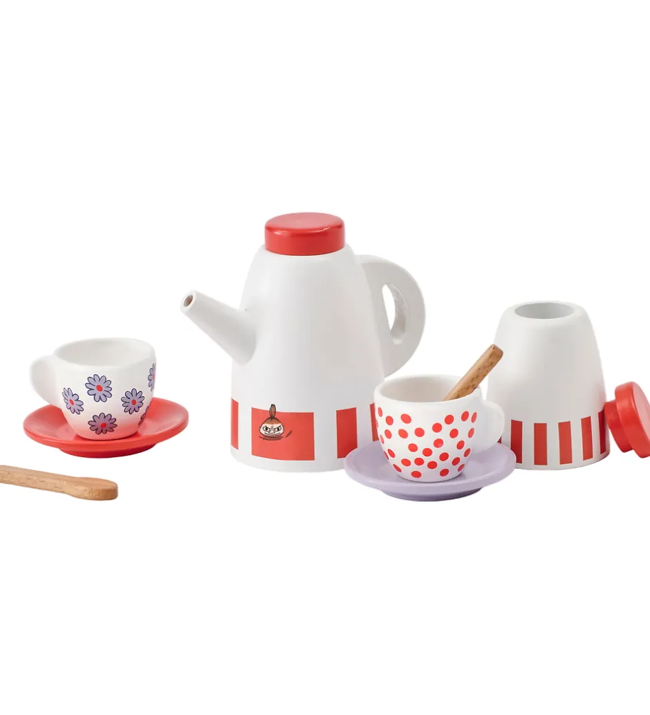 Trælegetøj|Rolleleg*Kids Concept Kaffestel - Træ - Hvid/Rød m. Mumitrolde