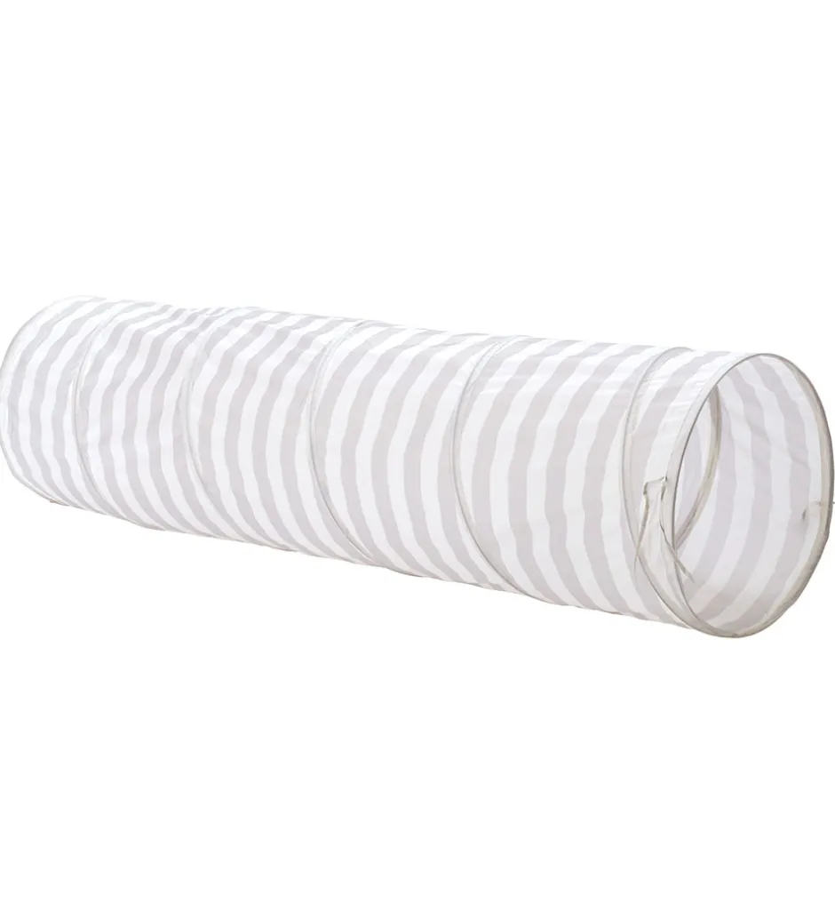 Kids Concept Legetunnel - 180 cm - Grå Striber