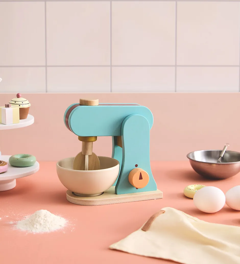 Trælegetøj|Rolleleg*Kids Concept Røremaskine - Træ - 17 cm - Blå