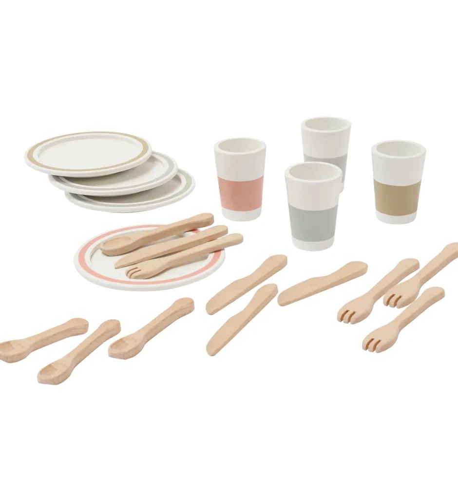 Legekøkken Og Legemøbel*Kids Concept Spisestel - Bistro - Træ/Hvid