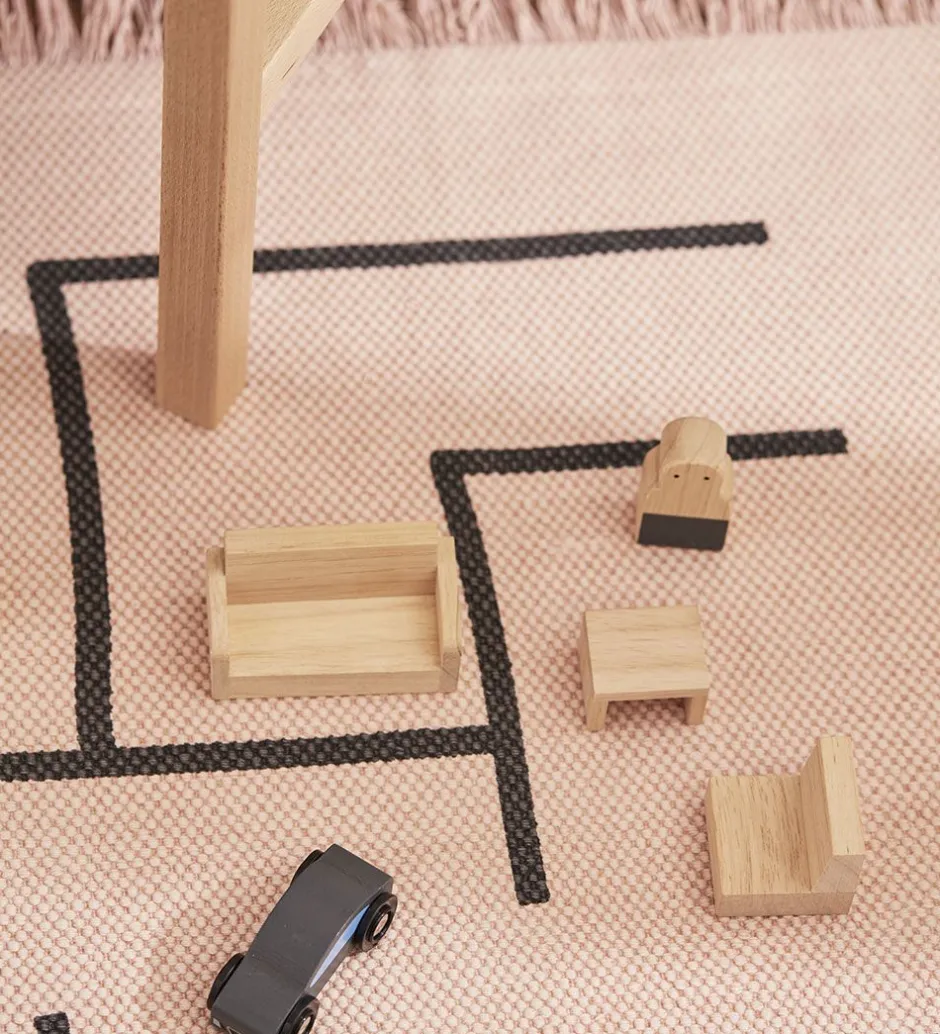 Legetæpper Og Legegulve*Kids Concept Tæppe - Geometrisk - Rosa