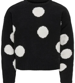 Børn Kids Only Bluse - Strik - KogSus - Black/ Egret/ Polka Dot Assym
