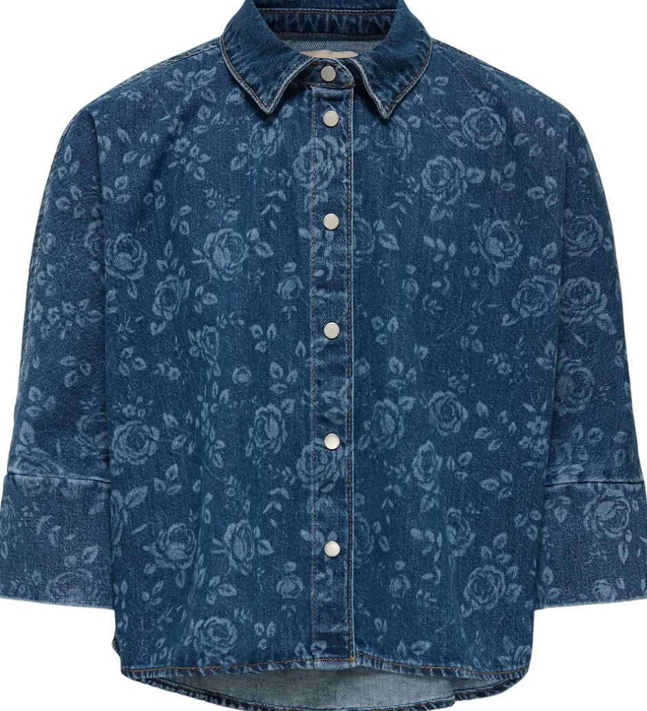 Børn Kids Only Denimjakke - KogGrace - Medium Blue Denim/Rose