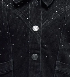 Børn Kids Only Denimvest - KogKennedy - Washed Black/Rhinestone