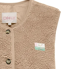 Veste*Kids Only Fleecevest - Teddy - KogBaby - Cuban Sand/Vintage Badg