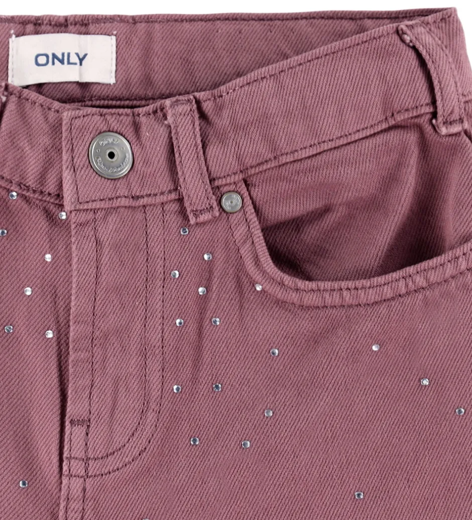 Børn Kids Only Jeans - KogCobain - Rose Brown/Rhinestones