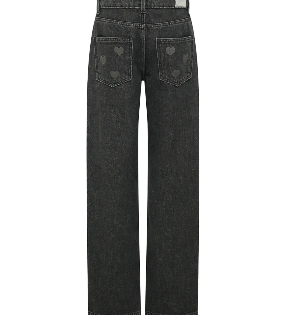 Børn Kids Only Jeans - KogLumi - Washed Black/ Heart Embroide