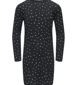 Kjoler*Kids Only Kjole - KogMelia - Black/Dots Cloud Dancer