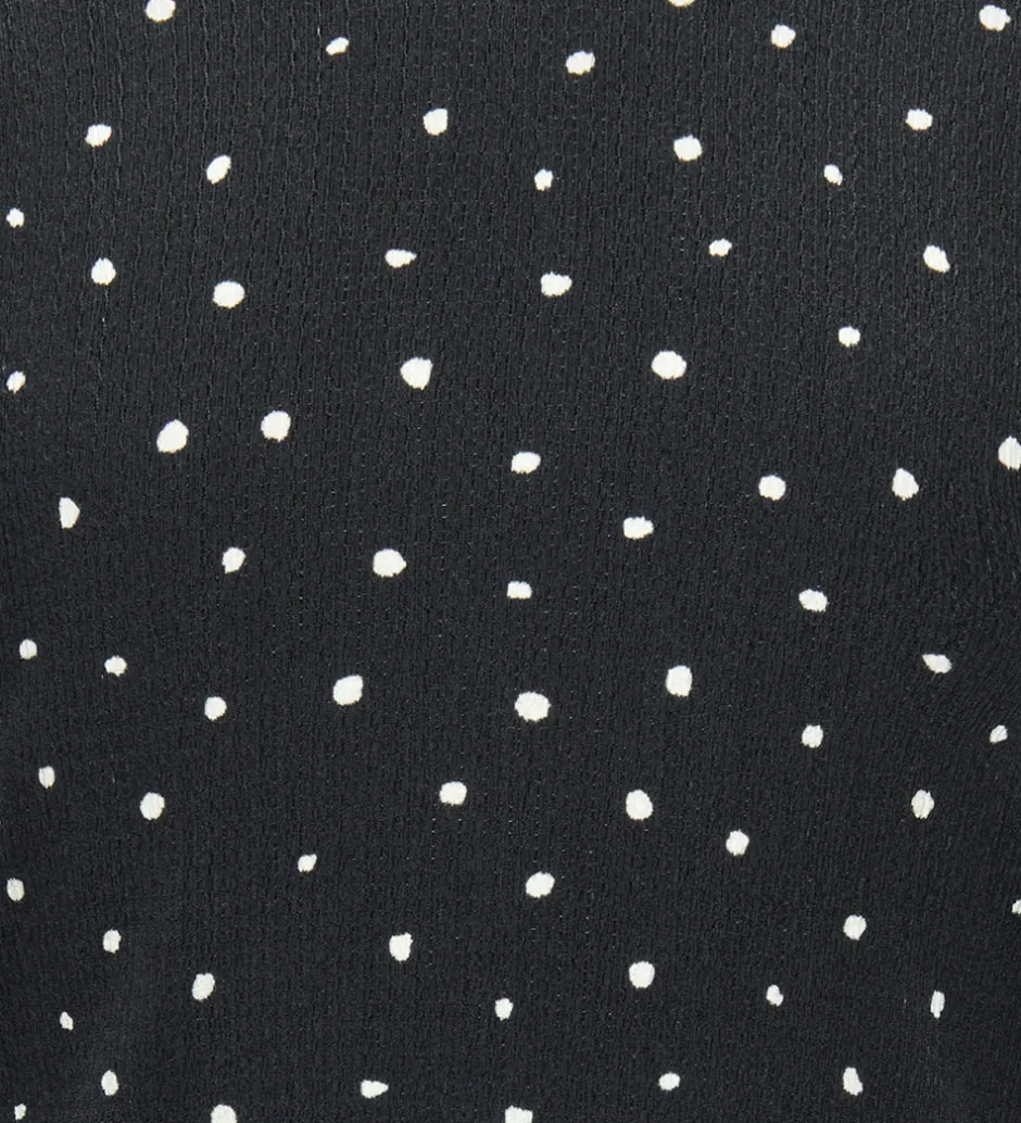 Kjoler*Kids Only Kjole - KogMelia - Black/Dots Cloud Dancer