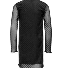 Børn Kids Only Kjole - Mesh - KogDora - Black/Dots Flock Black
