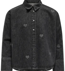 Børn Kids Only Skjorte - KogGrace - Washed Black/ Heart Embroide