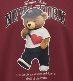 Sweatshirts*Kids Only Sweatshirt - KogLinda - Cabernet/New York Teddy